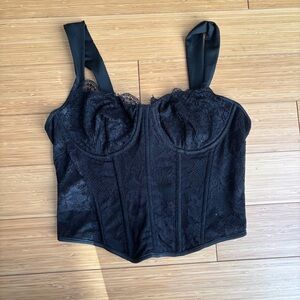 Black lace corset bustier top